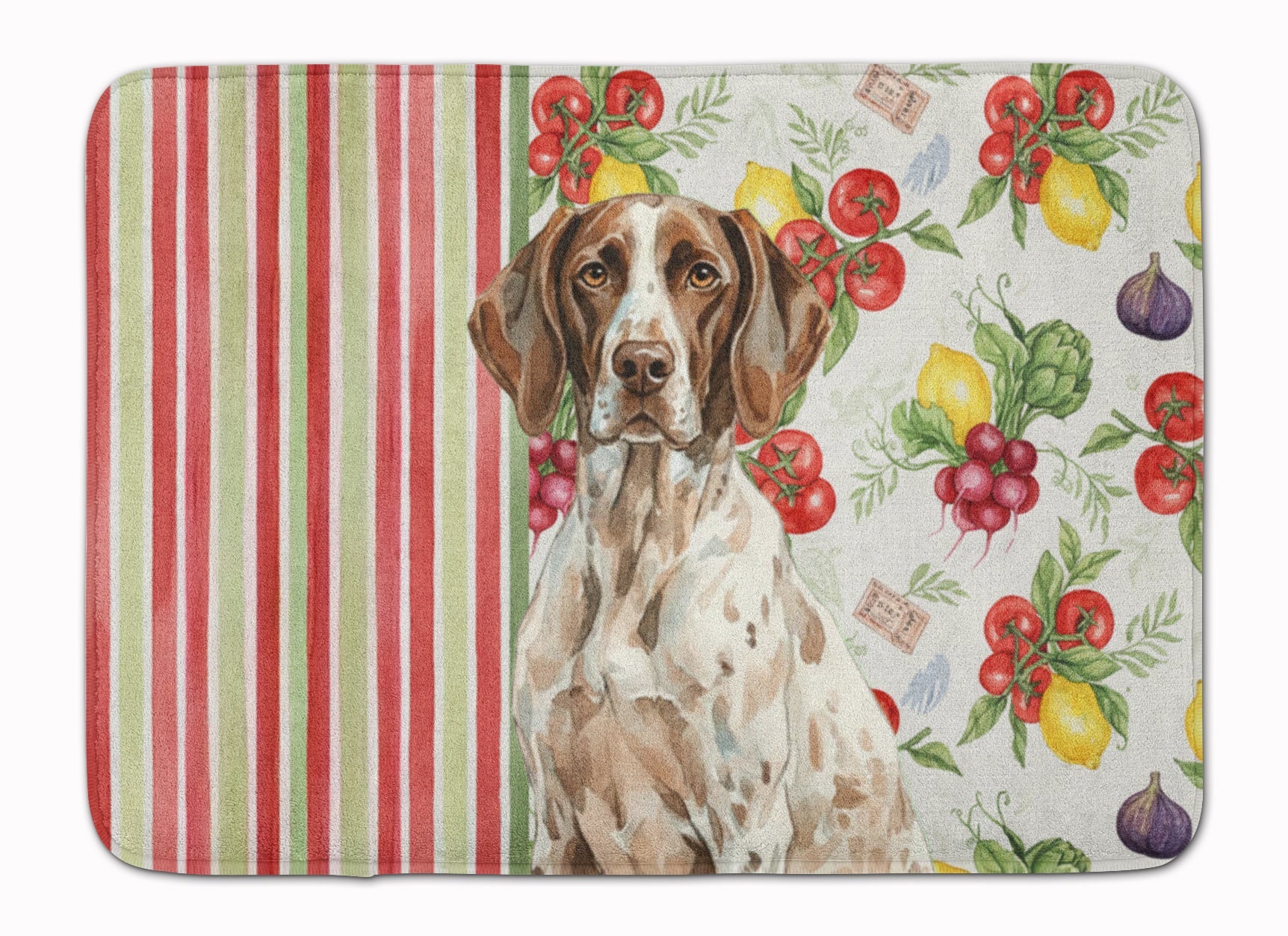German Shorthaired Pointer Vegetables Memory Foam Kitchen Mat Machine Washable Anti-Fatigue Cushion Comfort Bath or Kitchen Rug