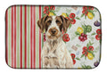 Liver and White German Wirehaired Pointer Vegetables Dish Drying Mat Absorbent Dish Drying Mat Pad for Kitchen Counter Dish Drainer Mat for Countertop, 14 x 21", Multicolor