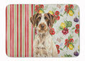 Liver and White German Wirehaired Pointer Vegetables Memory Foam Kitchen Mat Machine Washable Anti-Fatigue Cushion Comfort Bath or Kitchen Rug