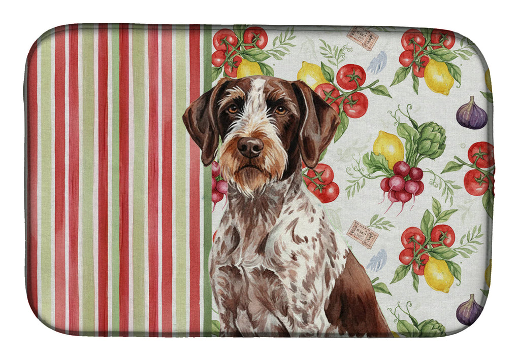 Roan German Wirehaired Pointer Vegetables Dish Drying Mat Absorbent Dish Drying Mat Pad for Kitchen Counter Dish Drainer Mat for Countertop, 14 x 21", Multicolor