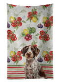 Roan German Wirehaired Pointer Vegetables Kitchen Towel Velour Plush Front and Cotton Loop Back Machine Washable