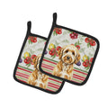 Goldendoodle Vegetables Pot Holder Set of 2 Heat Resistant Quilted Hot Pads 7.5 x 7.5 Inch, Insulated Kitchen Trivets for Cooking & Baking