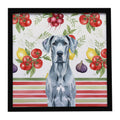 Blue Great Dane Vegetables Framed Metal Print Bathroom, Kitchen, Office, Home Decor Wall Art Ready to Hang, Square, 8X8
