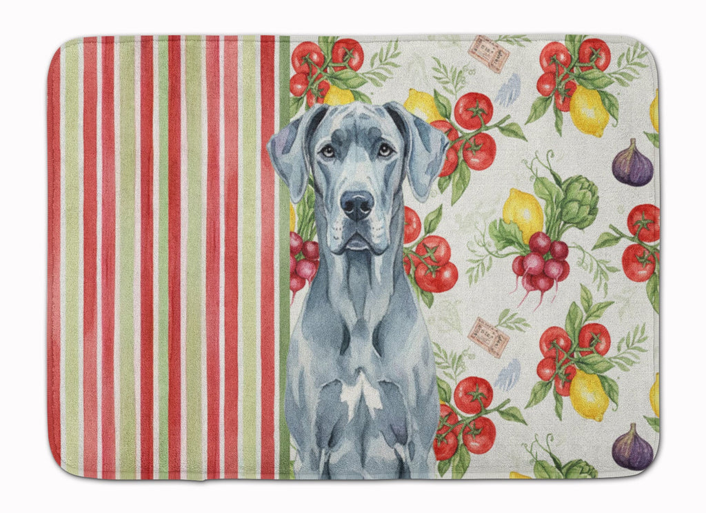 Blue Great Dane Vegetables Memory Foam Kitchen Mat Machine Washable Anti-Fatigue Cushion Comfort Bath or Kitchen Rug