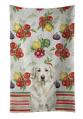 White Great Pyrenees Vegetables Kitchen Towel Velour Plush Front and Cotton Loop Back Machine Washable