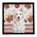 White Great Pyrenees Vegetables Framed Metal Print Bathroom, Kitchen, Office, Home Decor Wall Art Ready to Hang, Square, 8X8
