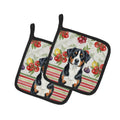 Greater Swiss Mountain Dog Vegetables Pot Holder Set of 2 Heat Resistant Quilted Hot Pads 7.5 x 7.5 Inch, Insulated Kitchen Trivets for Cooking & Baking