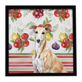 Fawn Greyhound Vegetables Framed Metal Print Bathroom, Kitchen, Office, Home Decor Wall Art Ready to Hang, Square, 8X8