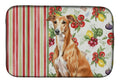 Red Greyhound Vegetables Dish Drying Mat Absorbent Dish Drying Mat Pad for Kitchen Counter Dish Drainer Mat for Countertop, 14 x 21", Multicolor
