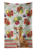 Red Greyhound Vegetables Kitchen Towel Velour Plush Front and Cotton Loop Back Machine Washable