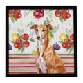 Red Greyhound Vegetables Framed Metal Print Bathroom, Kitchen, Office, Home Decor Wall Art Ready to Hang, Square, 8X8