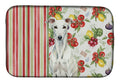White Greyhound Vegetables Dish Drying Mat Absorbent Dish Drying Mat Pad for Kitchen Counter Dish Drainer Mat for Countertop, 14 x 21", Multicolor