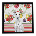 White Greyhound Vegetables Framed Metal Print Bathroom, Kitchen, Office, Home Decor Wall Art Ready to Hang, Square, 8X8