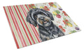 Black Havanese Vegetables Cutting Board Tempered Glass Kitchen Cutting Surface, Heat Resistant Chopping, Non-Slip Feet, Food Prep & Serving
