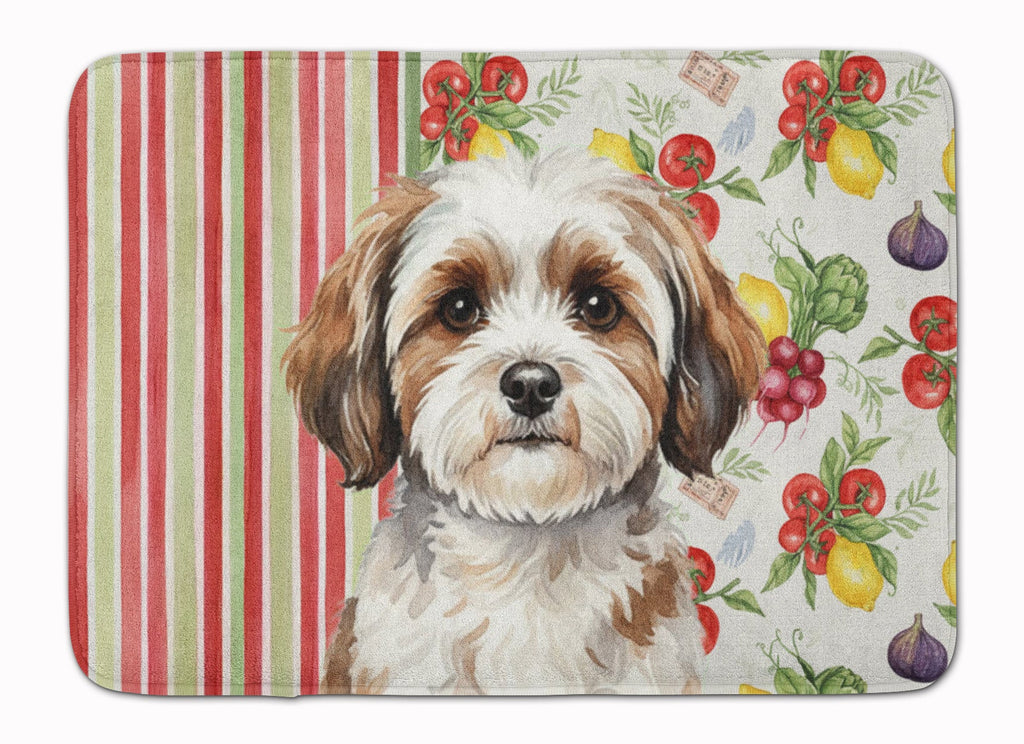 Parti-color Havanese Vegetables Memory Foam Kitchen Mat Machine Washable Anti-Fatigue Cushion Comfort Bath or Kitchen Rug