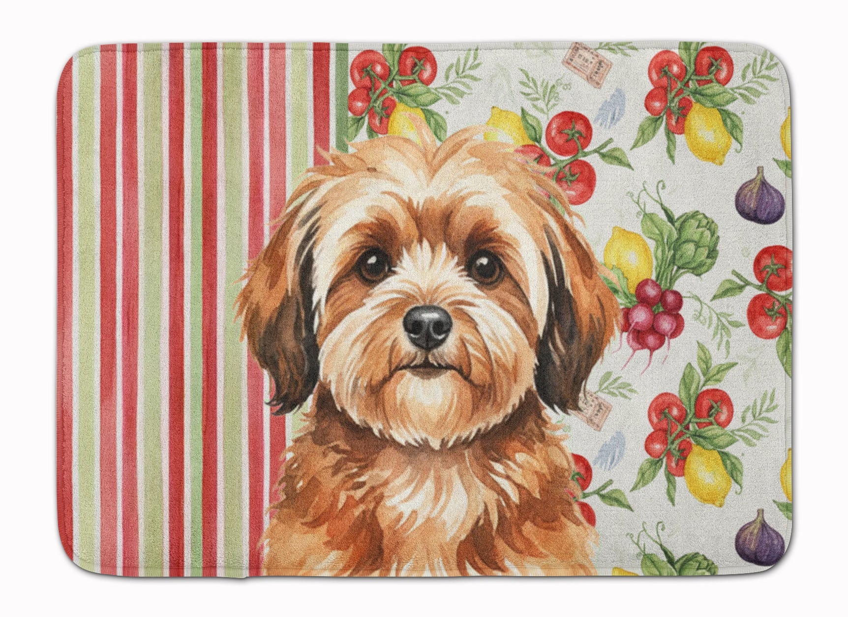 Sable Havanese Vegetables Memory Foam Kitchen Mat Machine Washable Anti-Fatigue Cushion Comfort Bath or Kitchen Rug