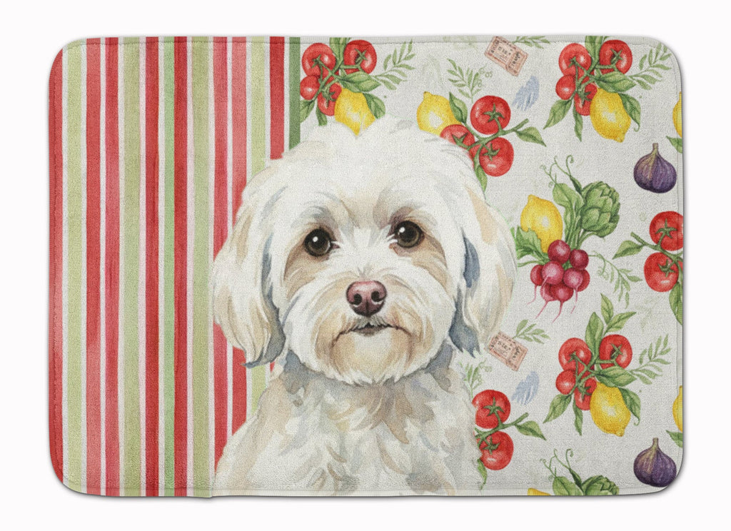 White Havanese Vegetables Memory Foam Kitchen Mat Machine Washable Anti-Fatigue Cushion Comfort Bath or Kitchen Rug