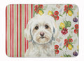 White Havanese Vegetables Memory Foam Kitchen Mat Machine Washable Anti-Fatigue Cushion Comfort Bath or Kitchen Rug