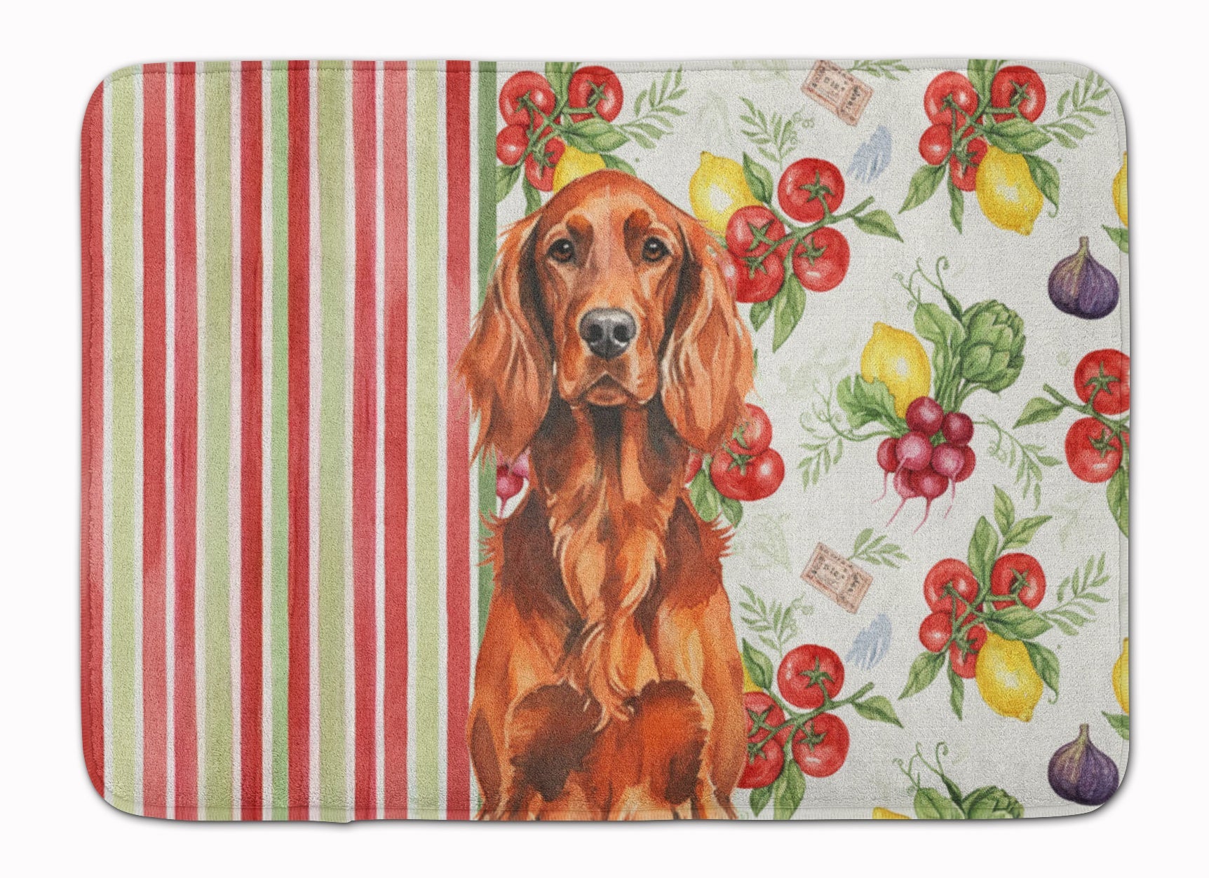 Irish Setter Vegetables Memory Foam Kitchen Mat Machine Washable Anti-Fatigue Cushion Comfort Bath or Kitchen Rug