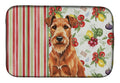 Irish Terrier Vegetables Dish Drying Mat Absorbent Dish Drying Mat Pad for Kitchen Counter Dish Drainer Mat for Countertop, 14 x 21", Multicolor