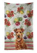 Irish Terrier Vegetables Kitchen Towel Velour Plush Front and Cotton Loop Back Machine Washable