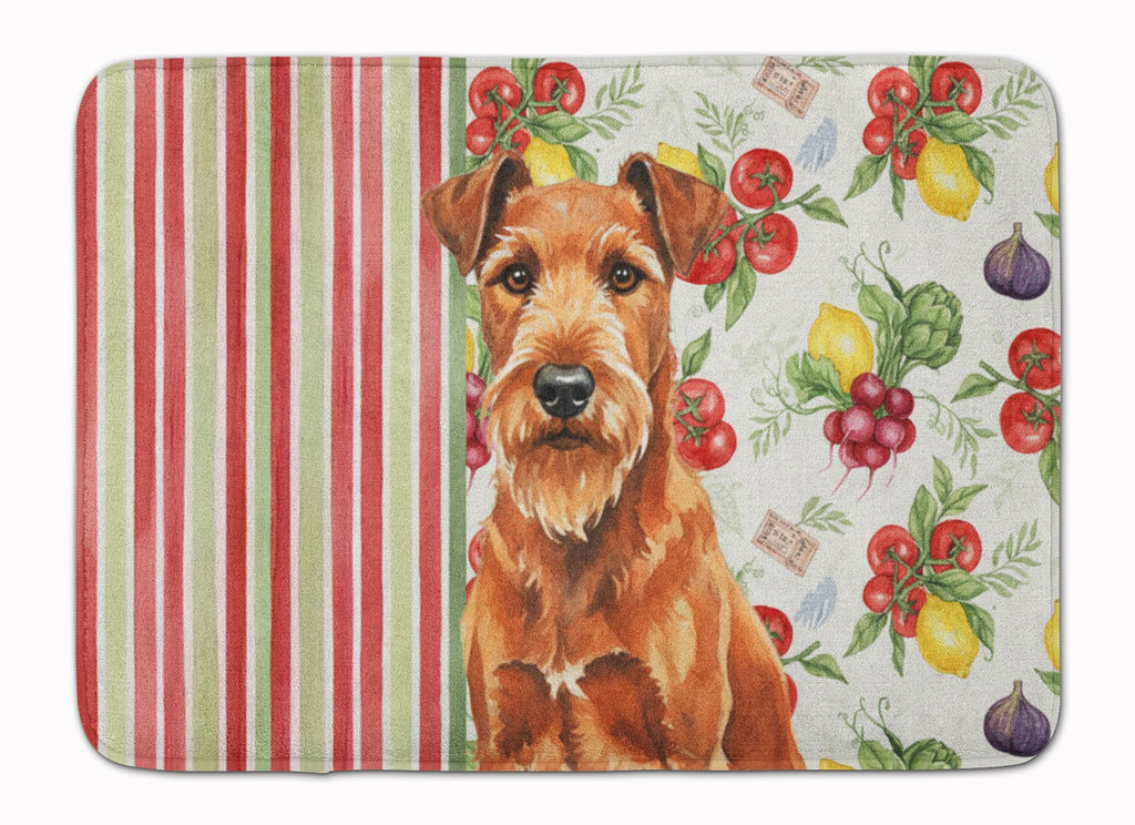 Irish Terrier Vegetables Memory Foam Kitchen Mat Machine Washable Anti-Fatigue Cushion Comfort Bath or Kitchen Rug