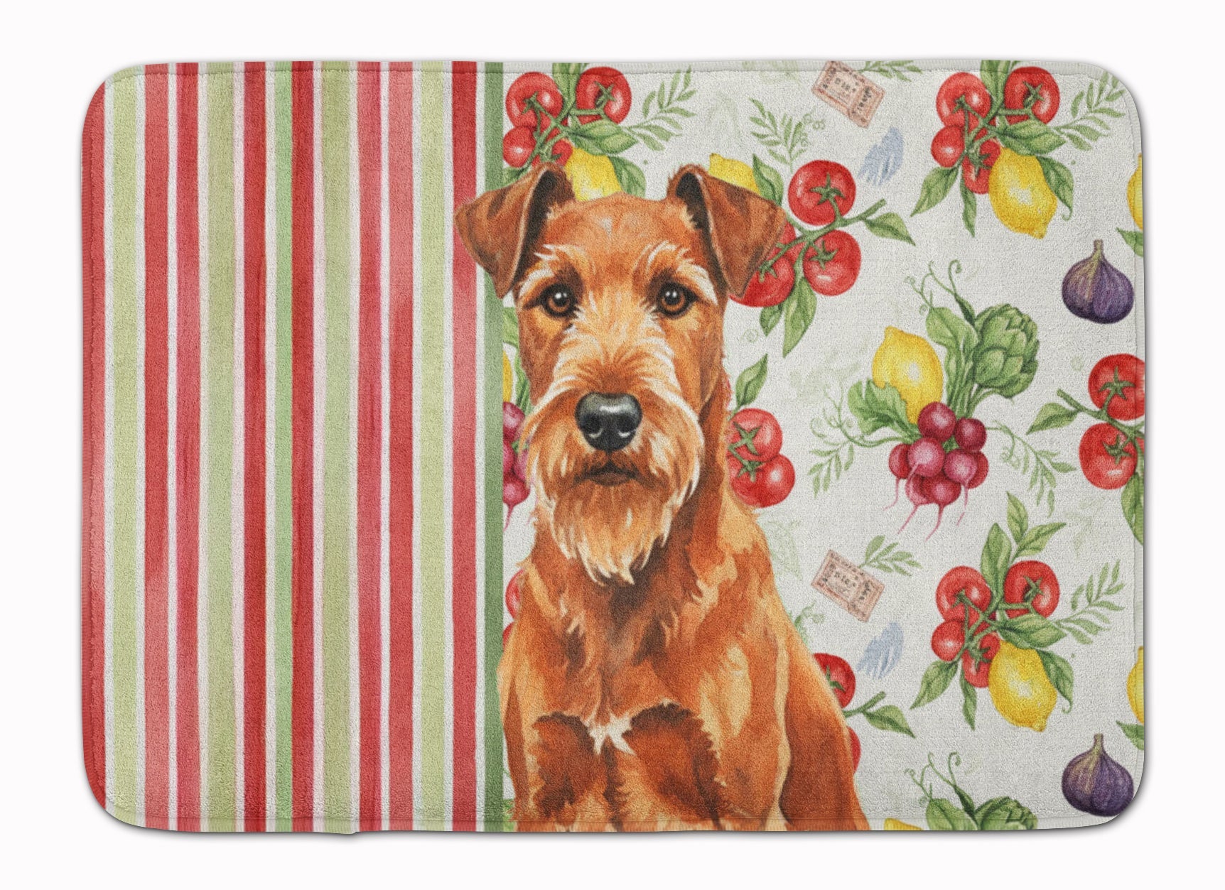 Irish Terrier Vegetables Memory Foam Kitchen Mat Machine Washable Anti-Fatigue Cushion Comfort Bath or Kitchen Rug