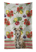 Brindle Irish Wolfhound Vegetables Kitchen Towel Velour Plush Front and Cotton Loop Back Machine Washable