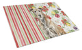 Brindle Irish Wolfhound Vegetables Cutting Board Tempered Glass Kitchen Cutting Surface, Heat Resistant Chopping, Non-Slip Feet, Food Prep & Serving