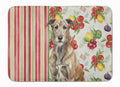 Brindle Irish Wolfhound Vegetables Memory Foam Kitchen Mat Machine Washable Anti-Fatigue Cushion Comfort Bath or Kitchen Rug