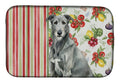 Gray Irish Wolfhound Vegetables Dish Drying Mat Absorbent Dish Drying Mat Pad for Kitchen Counter Dish Drainer Mat for Countertop, 14 x 21", Multicolor