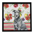 Gray Irish Wolfhound Vegetables Framed Metal Print Bathroom, Kitchen, Office, Home Decor Wall Art Ready to Hang, Square, 8X8