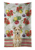 Wheaten Irish Wolfhound Vegetables Kitchen Towel Velour Plush Front and Cotton Loop Back Machine Washable