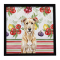 Wheaten Irish Wolfhound Vegetables Framed Metal Print Bathroom, Kitchen, Office, Home Decor Wall Art Ready to Hang, Square, 8X8