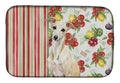 Cream Italian Greyhound Vegetables Dish Drying Mat Absorbent Dish Drying Mat Pad for Kitchen Counter Dish Drainer Mat for Countertop, 14 x 21", Multicolor