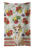 Fawn Italian Greyhound Vegetables Kitchen Towel Velour Plush Front and Cotton Loop Back Machine Washable