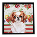 Red and White Japanese Chin Vegetables Framed Metal Print Bathroom, Kitchen, Office, Home Decor Wall Art Ready to Hang, Square, 8X8