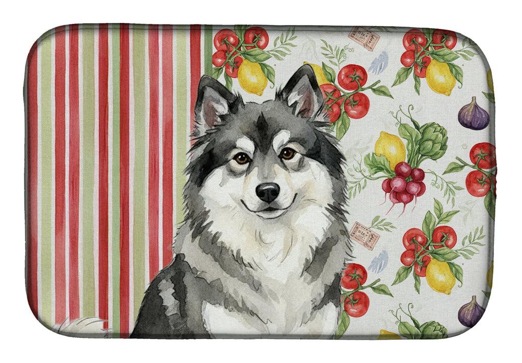 Keeshond Vegetables Dish Drying Mat Absorbent Dish Drying Mat Pad for Kitchen Counter Dish Drainer Mat for Countertop, 14 x 21", Multicolor