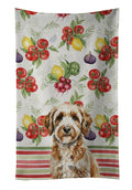 Lagotto Romagnolo Vegetables Kitchen Towel Velour Plush Front and Cotton Loop Back Machine Washable