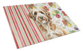 Lagotto Romagnolo Vegetables Cutting Board Tempered Glass Kitchen Cutting Surface, Heat Resistant Chopping, Non-Slip Feet, Food Prep & Serving