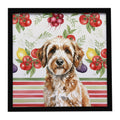 Lagotto Romagnolo Vegetables Framed Metal Print Bathroom, Kitchen, Office, Home Decor Wall Art Ready to Hang, Square, 8X8