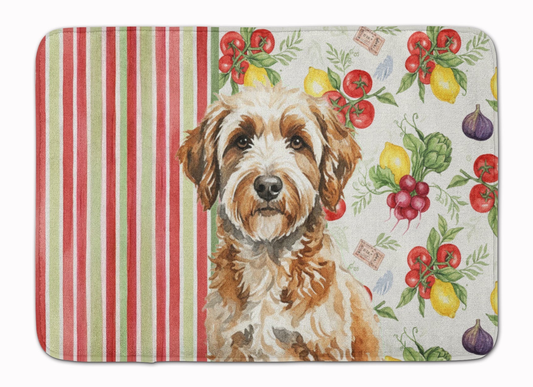 Lagotto Romagnolo Vegetables Memory Foam Kitchen Mat Machine Washable Anti-Fatigue Cushion Comfort Bath or Kitchen Rug