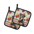 Black and Tan Lakeland Terrier Vegetables Pot Holder Set of 2 Heat Resistant Quilted Hot Pads 7.5 x 7.5 Inch, Insulated Kitchen Trivets for Cooking & Baking