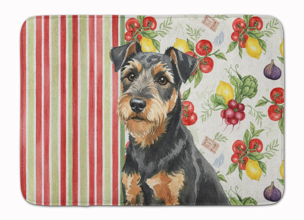 Black and Tan Lakeland Terrier Vegetables Memory Foam Kitchen Mat Machine Washable Anti-Fatigue Cushion Comfort Bath or Kitchen Rug