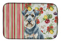 Blue Lakeland Terrier Vegetables Dish Drying Mat Absorbent Dish Drying Mat Pad for Kitchen Counter Dish Drainer Mat for Countertop, 14 x 21", Multicolor