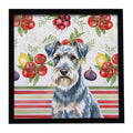 Blue Lakeland Terrier Vegetables Framed Metal Print Bathroom, Kitchen, Office, Home Decor Wall Art Ready to Hang, Square, 8X8