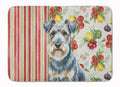 Blue Lakeland Terrier Vegetables Memory Foam Kitchen Mat Machine Washable Anti-Fatigue Cushion Comfort Bath or Kitchen Rug