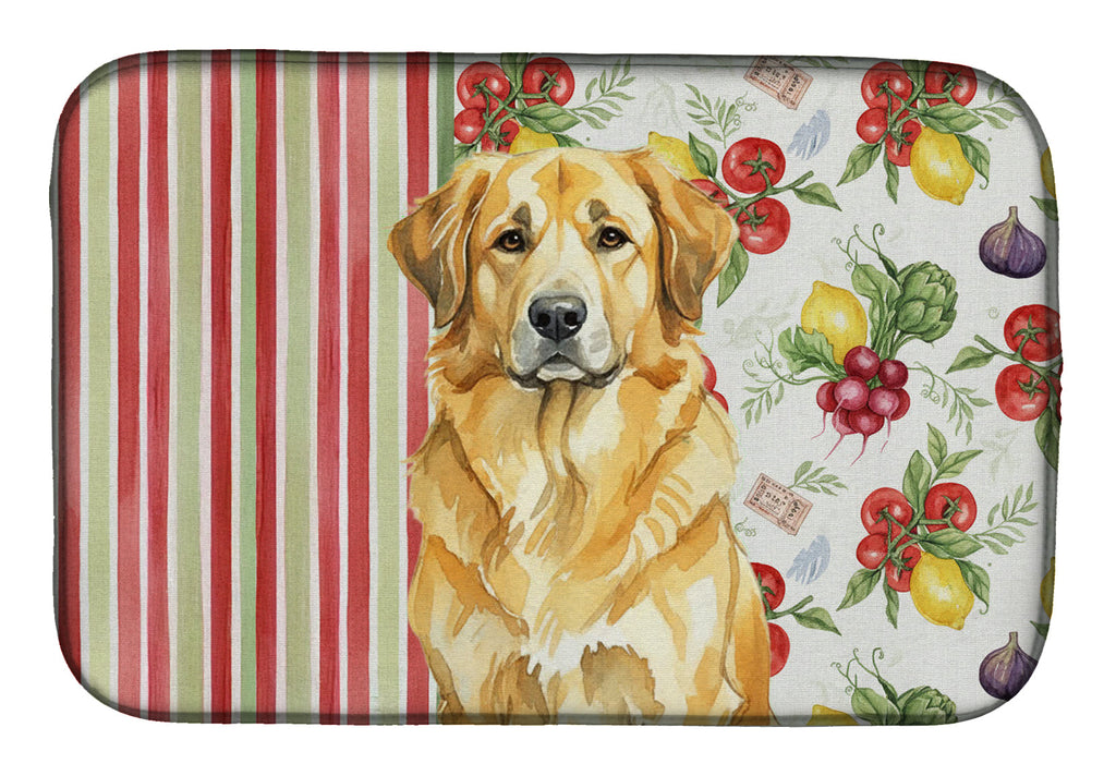 Lion Yellow Leonberger Vegetables Dish Drying Mat Absorbent Dish Drying Mat Pad for Kitchen Counter Dish Drainer Mat for Countertop, 14 x 21", Multicolor