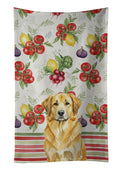 Lion Yellow Leonberger Vegetables Kitchen Towel Velour Plush Front and Cotton Loop Back Machine Washable