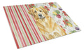 Lion Yellow Leonberger Vegetables Cutting Board Tempered Glass Kitchen Cutting Surface, Heat Resistant Chopping, Non-Slip Feet, Food Prep & Serving